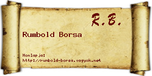 Rumbold Borsa névjegykártya